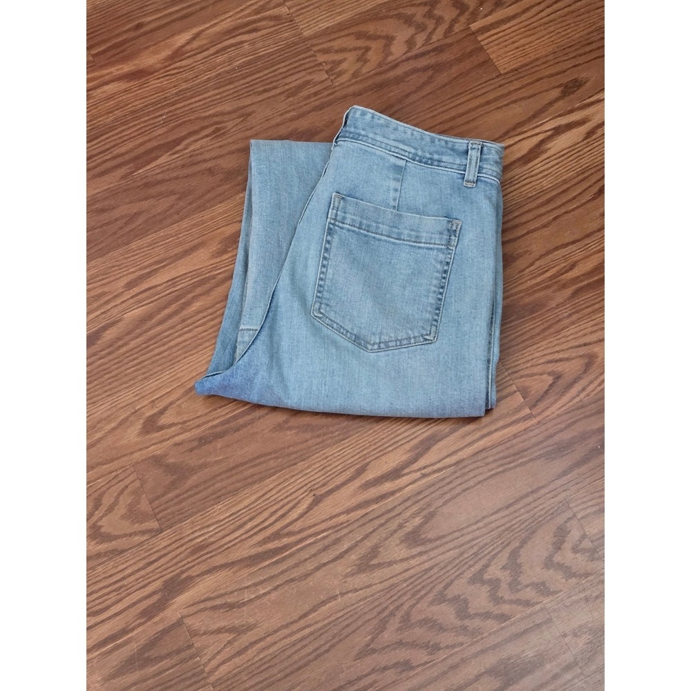 Gap High Rise Wide-Leg Crop Jeans Light Wash Denim Womens Size 8/29